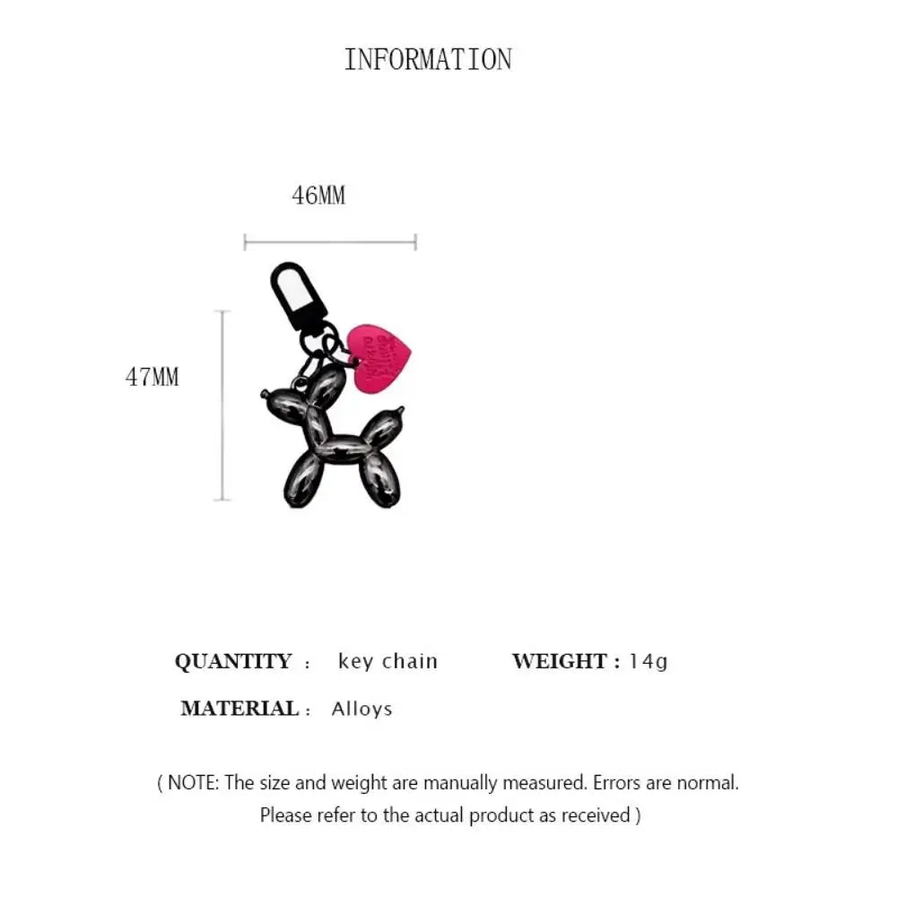 Cute Cartoon Balloon Dog Keychain – Couple Keyring Gift for Women, Men & Car Accessories