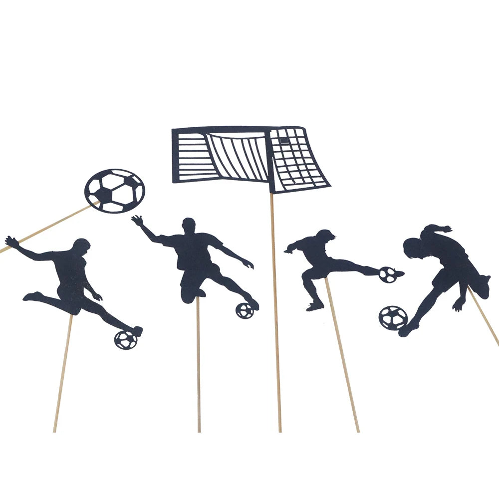 Basketball & Football Cupcake Toppers – Sports Theme Birthday Cake Flags for Kids Parties