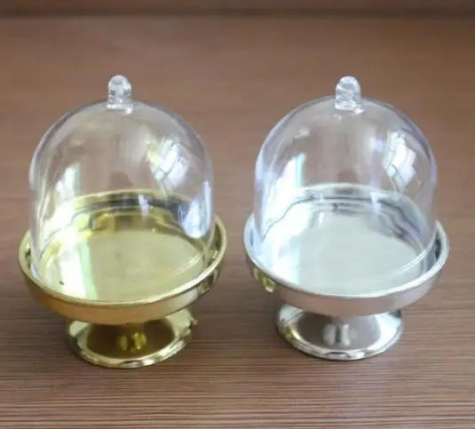 200PCS Acrylic Clear Mini Cake Stand Baby Shower Wedding Favors Holder Birthday Party Sweet Table Decor Supplies
