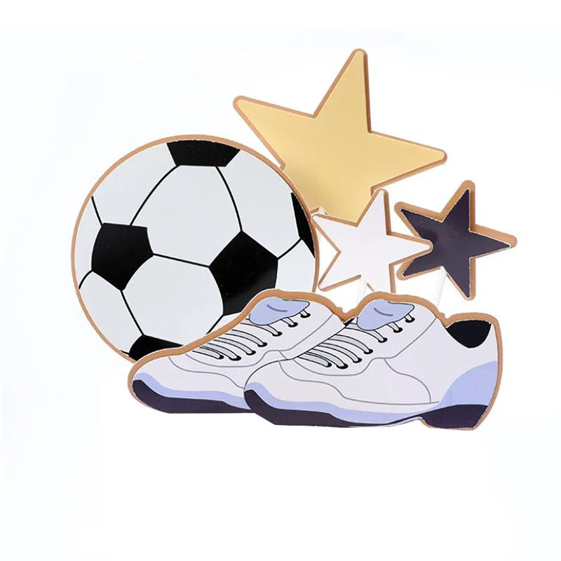 Basketball & Football Cupcake Toppers – Sports Theme Birthday Cake Flags for Kids Parties