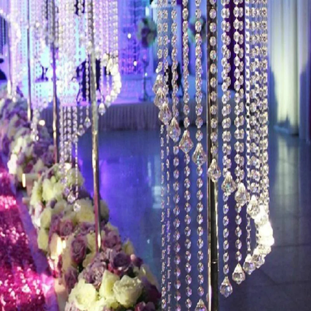 Sparkling Crystal clear garland chandelier wedding cake stand birthday party supplies decorations for table top Centerpieces