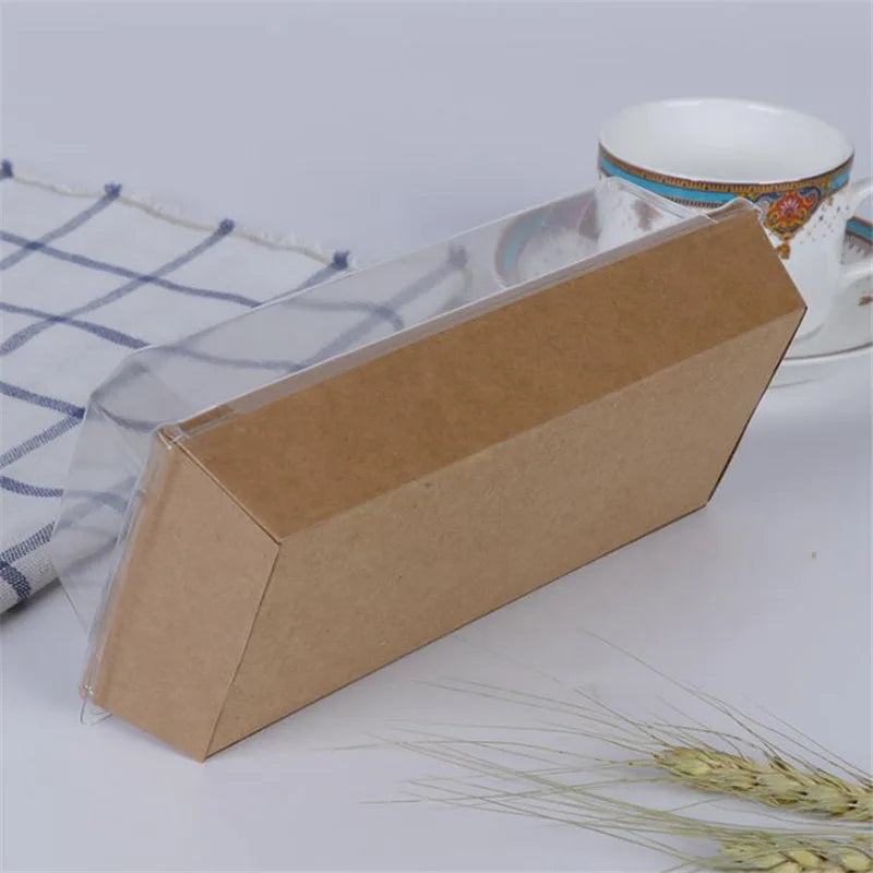 100pcs Square Plastic Melaleuca Cake Mousse Packing Cake Box Disposable Transparent Dessert PET Cup Favors Boxes Supplies 400ML