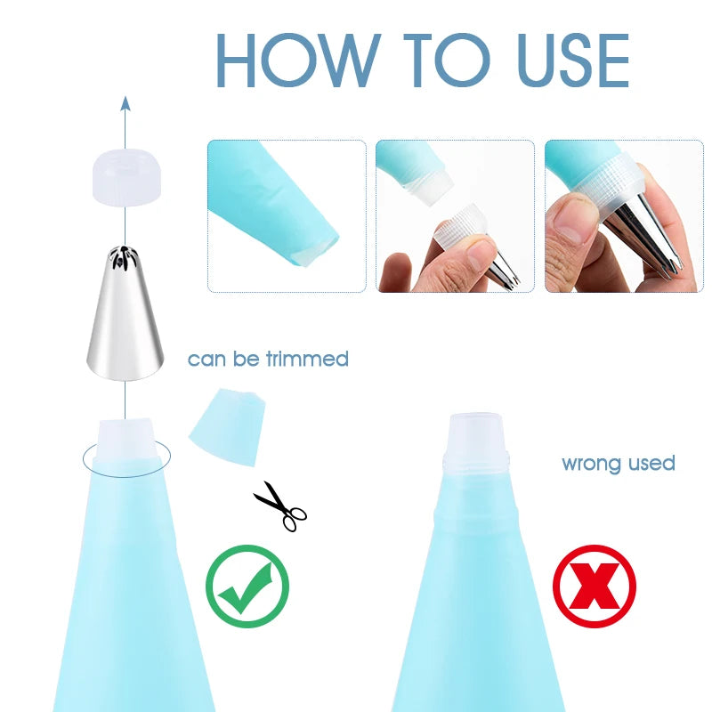 14/26/29pcs Cream Nozzles & Pastry Tools Set – Cake Decorating Tips with Bags for Baking & Confectionery