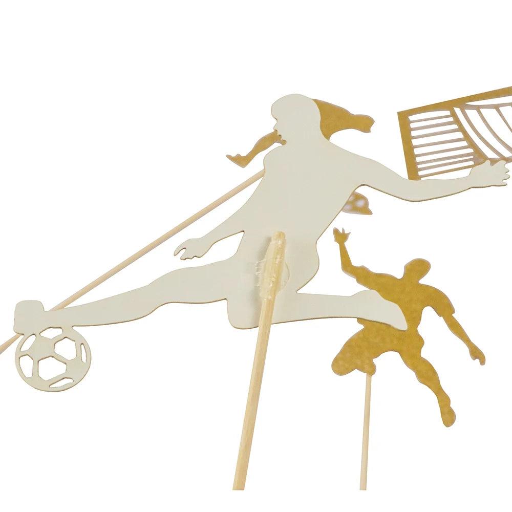 Basketball & Football Cupcake Toppers – Sports Theme Birthday Cake Flags for Kids Parties