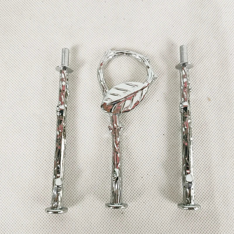 Leaf Style Bronze Gold 3-Tier Cake Stand Stick Fittings Home Decor/Holiday Supplies