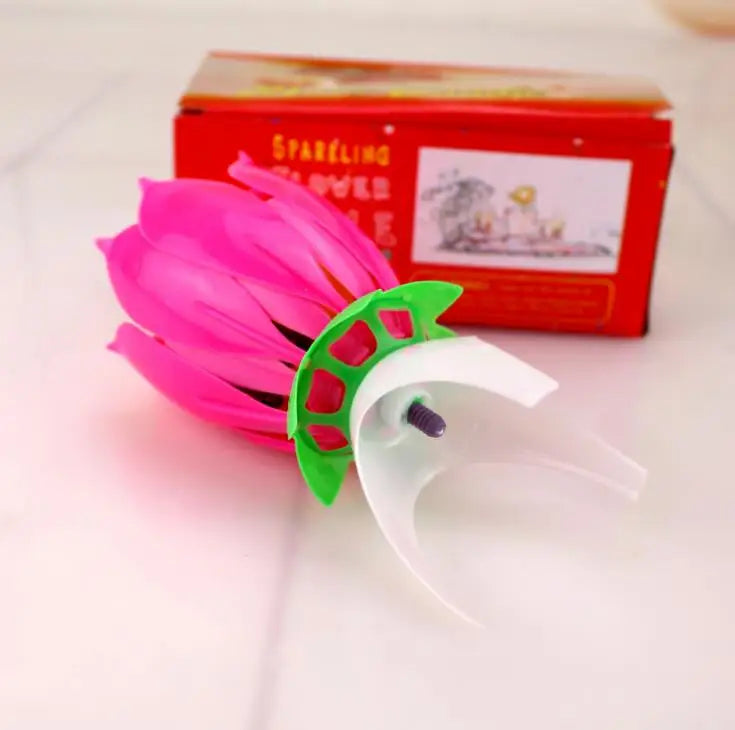 Lotus Music Candle Lotus Singing Birthday Party Cake Music Flash Candle Flower Music Candle Cake Accessorie Holiday Supplies SN