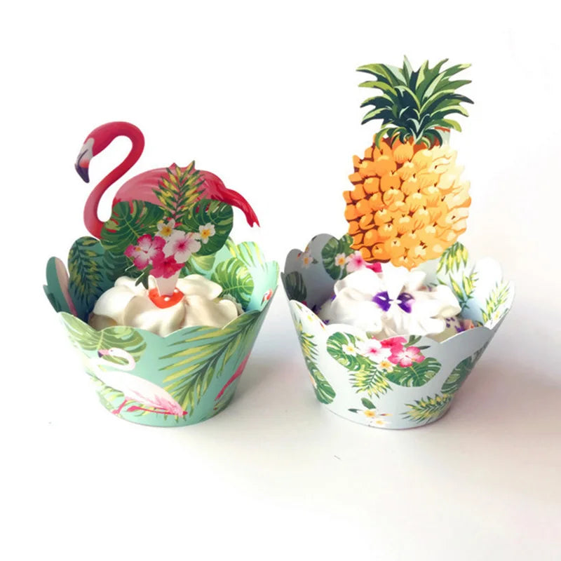Tropical Leaves Cupcake Toppers Palm Leaf Cake Toppers Summer Parties Jungle Birthday Party Hawaiian Luau Party Cake Decoration