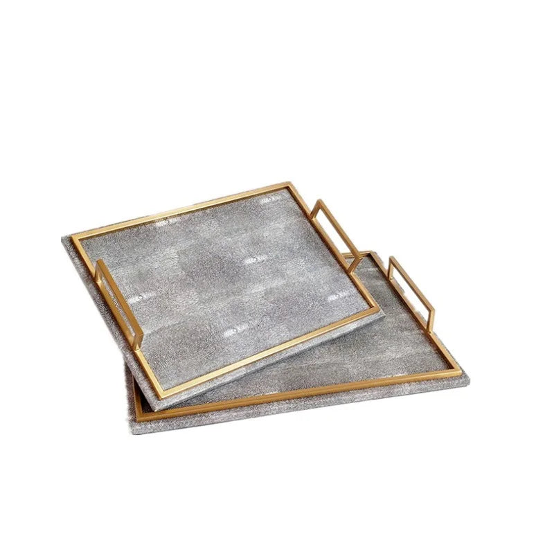 Metal Tray Gray Round Storage Smiple Snack Cake Desktop Jewelry Display Plate Photography Props Decoration Home Kitchen Supplies