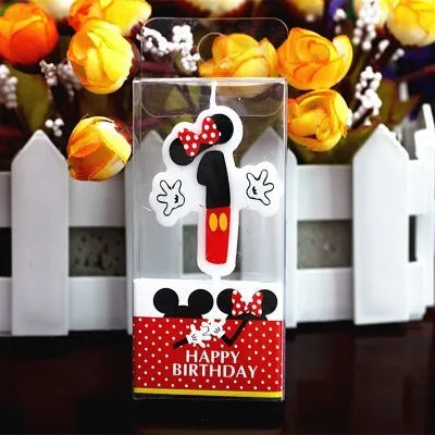 DIY Birthday Cake Candle Mickey Mouse Party Supplies Candle 0 1 2 3 4 5 6 7 8 9 Anniversary Cake Numbers Age Candle Decoration