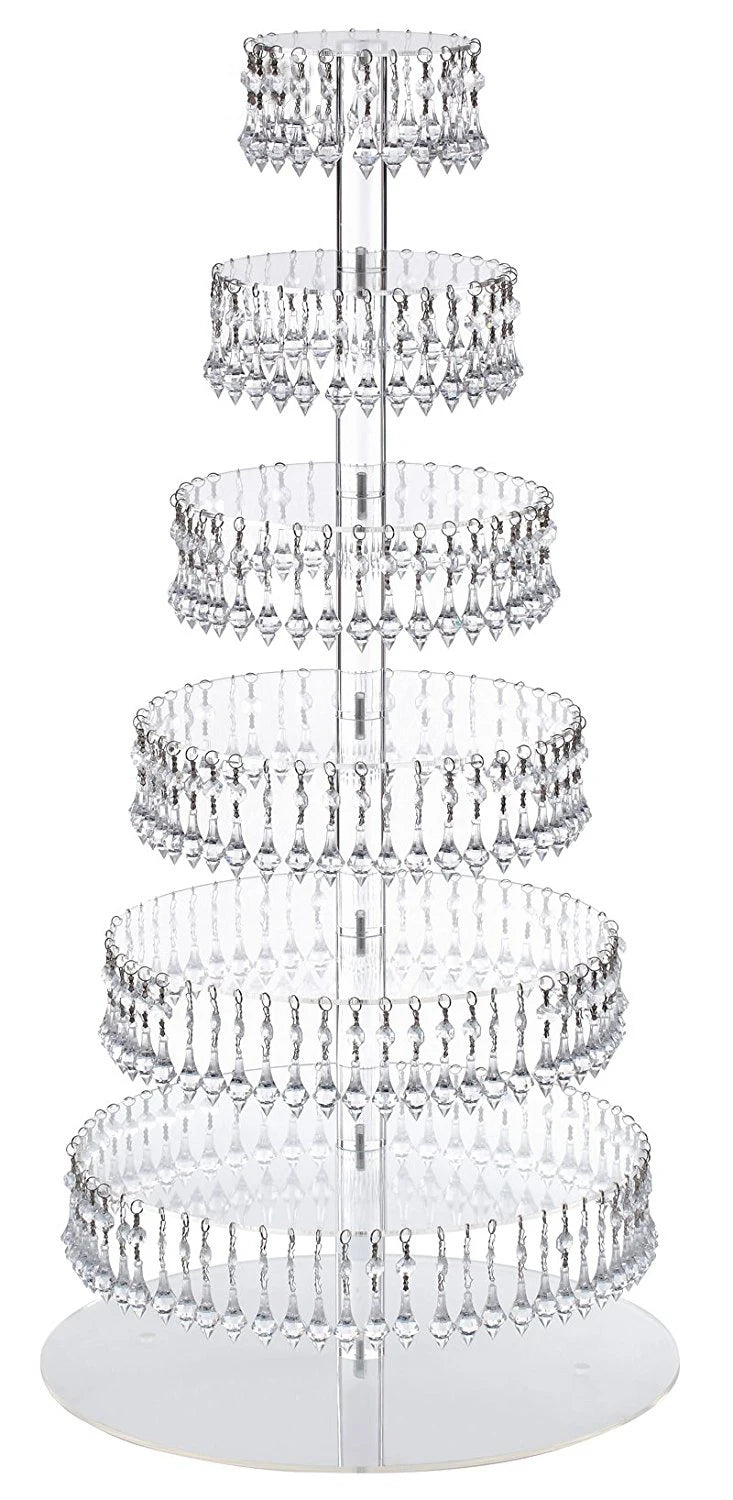 7 tiers Party Round cake holder Crystal transparent acrylic Cake Stand for birthday decoration Wedding Supply