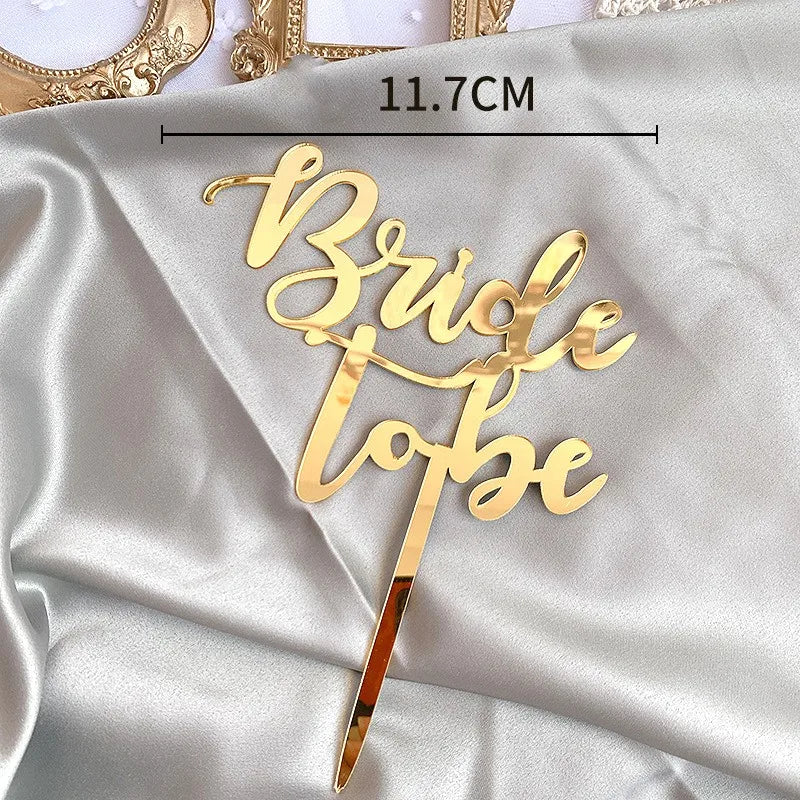 2020 Rose gold Bride To Be Theme Party Cake Plugin Hen Party Dessert Decoration Wedding party Cake Topper Acrylic Cake Supplies
