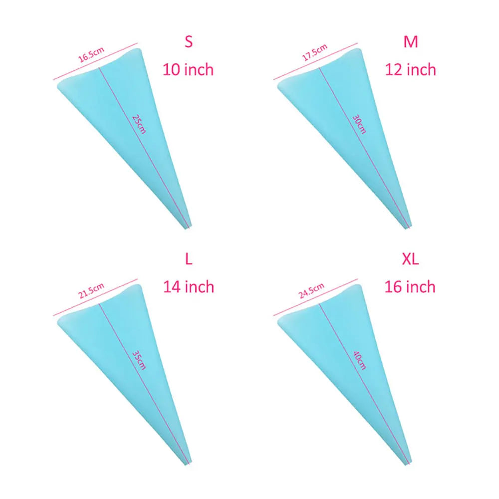 Silicone world 4Pcs Kitchen Gadgets Cream Pastry Bag DIY Cake Decorating Food Grade EVA Baking Accessories Reusable Piping Bags