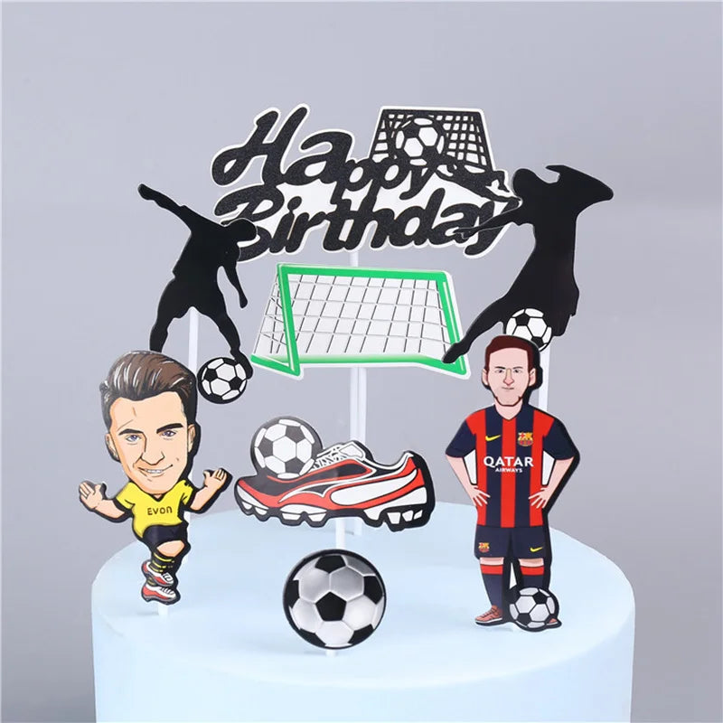 Basketball & Football Birthday Cake Toppers – Perfect for Kids Boys Party & Baby Shower Decorations