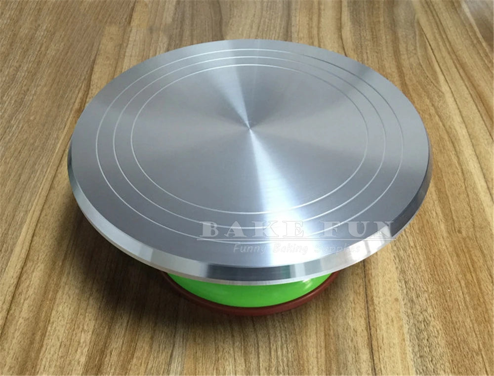 High Quality 31cm Aluminum Alloy Revolving Cake Decorating Table Quiet Turntable Stand DIY Pastry Supplies Color Random
