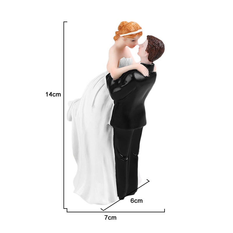 Romantic Bride & Groom Dolls Wedding Decoration Supplies Cake Toppers Dolls Synthetic Resin Marry Valentine&