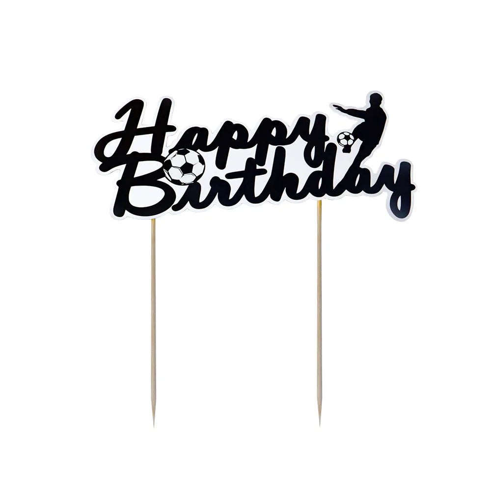 Basketball & Football Cupcake Toppers – Sports Theme Birthday Cake Flags for Kids Parties
