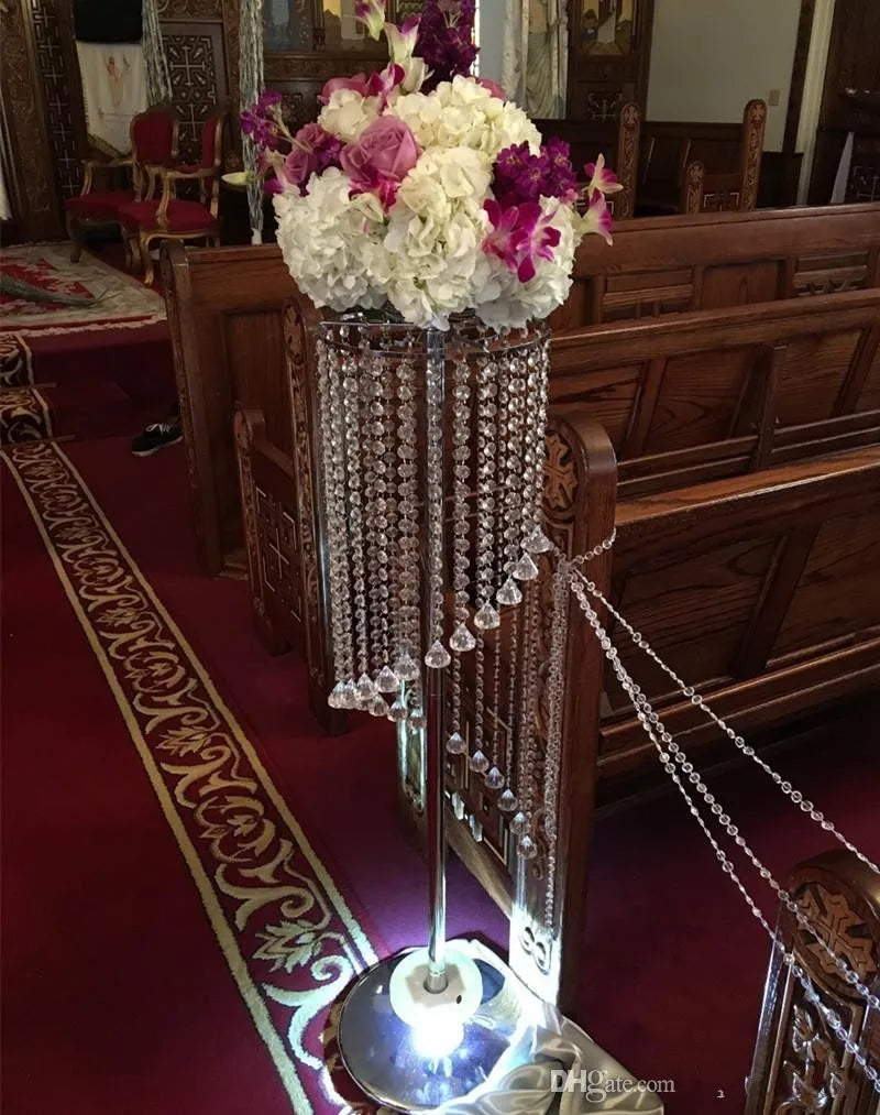 Sale by Bulk Elegant Sparkling Crystal clear garland chandelier wedding cake stand birthday party supplies decorations