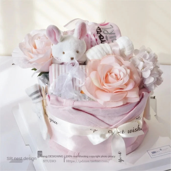 TT Baby Newborn Gift Box Diaper Diaper Cloth Cake Maternal and Child Supplies Newborn and One Month Old Baby Gift
