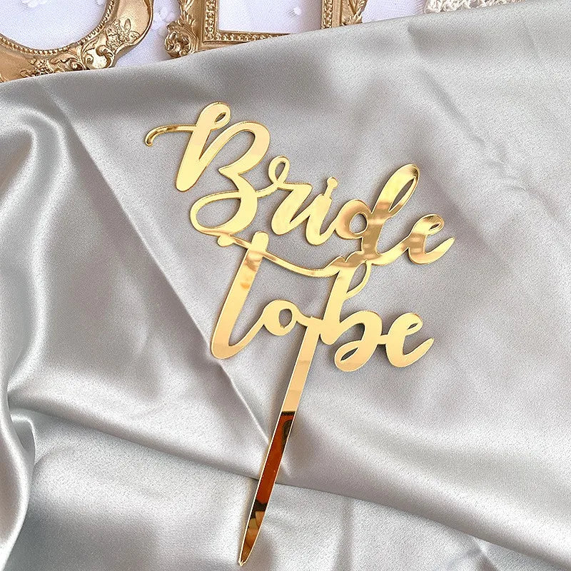 2020 Rose gold Bride To Be Theme Party Cake Plugin Hen Party Dessert Decoration Wedding party Cake Topper Acrylic Cake Supplies