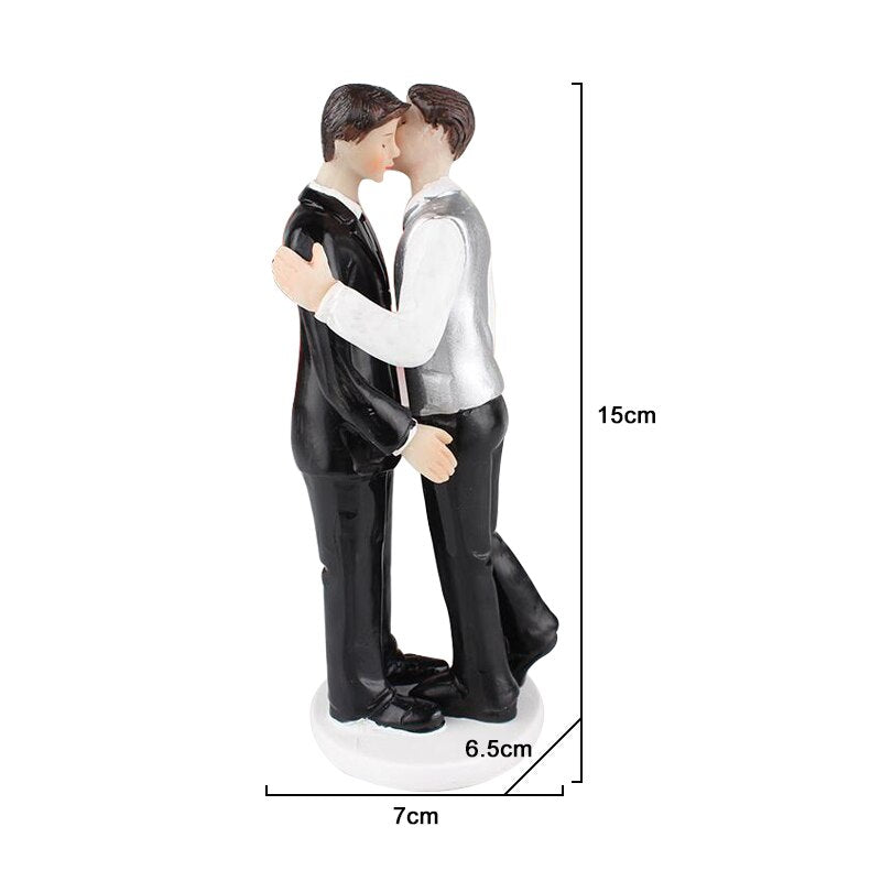 Romantic Bride & Groom Dolls Wedding Decoration Supplies Cake Toppers Dolls Synthetic Resin Marry Valentine&
