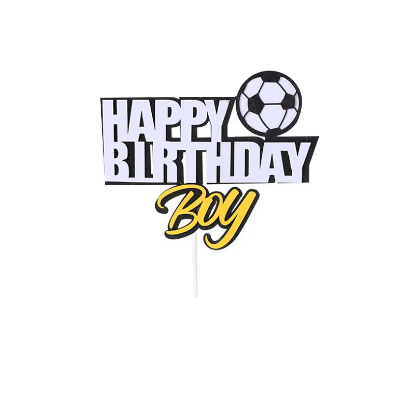 Basketball & Football Cupcake Toppers – Sports Theme Birthday Cake Flags for Kids Parties