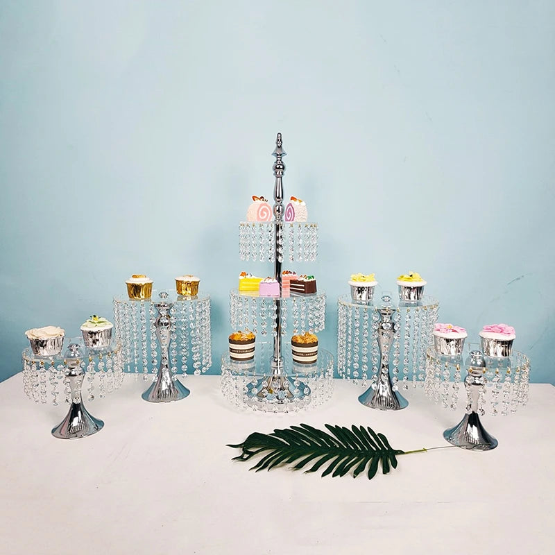 9pcs Cake Stand Cupcake Macaroons Display Rack Holder Tools Wedding Decoration Easter Party Supplies