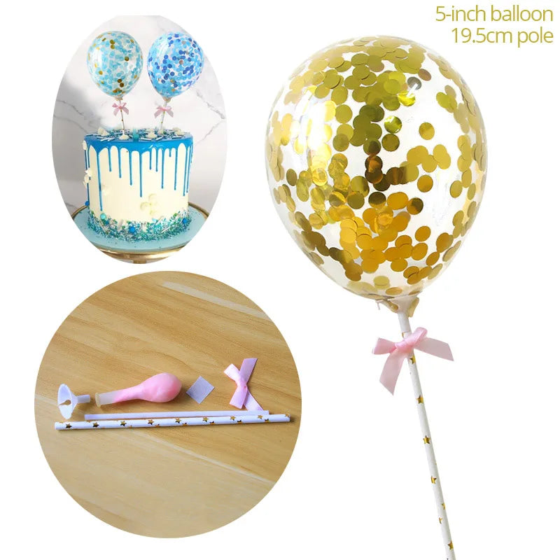 Pink Flamingo Cake Topper Balloon Cake Flags Birthday Kids Favors Cake Decoration Cupcake Topper tableware Wedding Dessert Decor