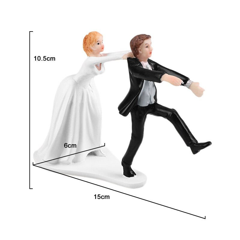 Romantic Bride & Groom Dolls Wedding Decoration Supplies Cake Toppers Dolls Synthetic Resin Marry Valentine&