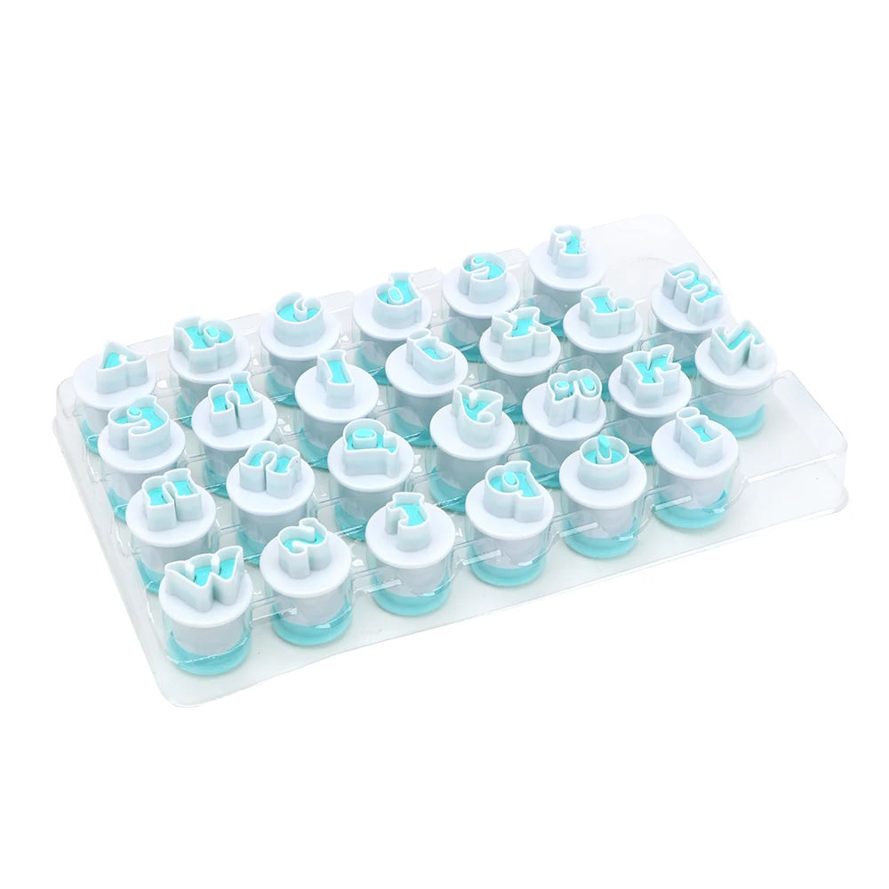 10–26pcs Alphabet Fondant & Cookie Cutter Set – Upper & Lowercase Letter Plunger Molds