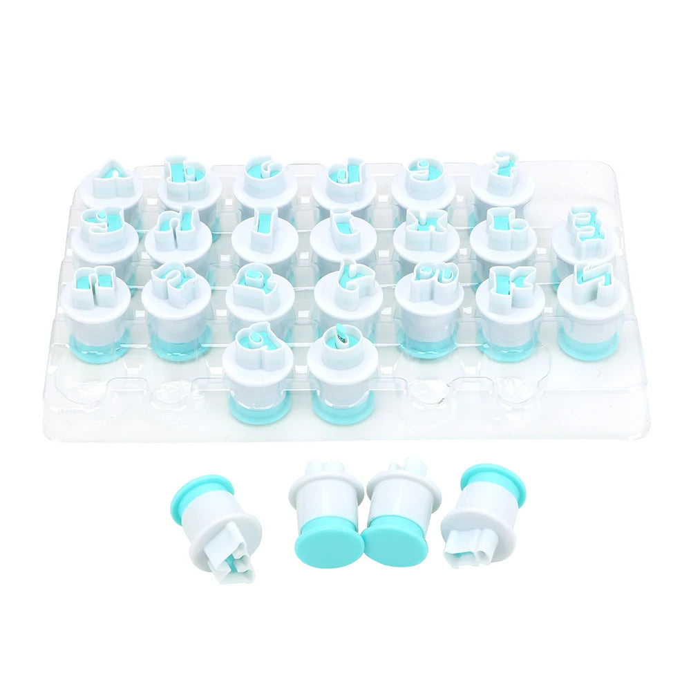 10–26pcs Alphabet Fondant & Cookie Cutter Set – Upper & Lowercase Letter Plunger Molds