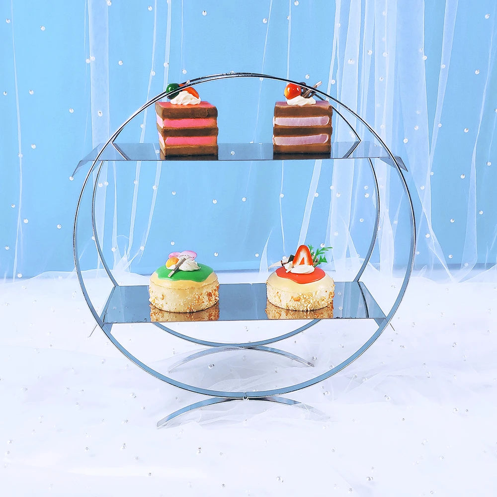 1pcs Round cake holder Crystal transparent Cake Stand for birthday decoration Wedding Supply