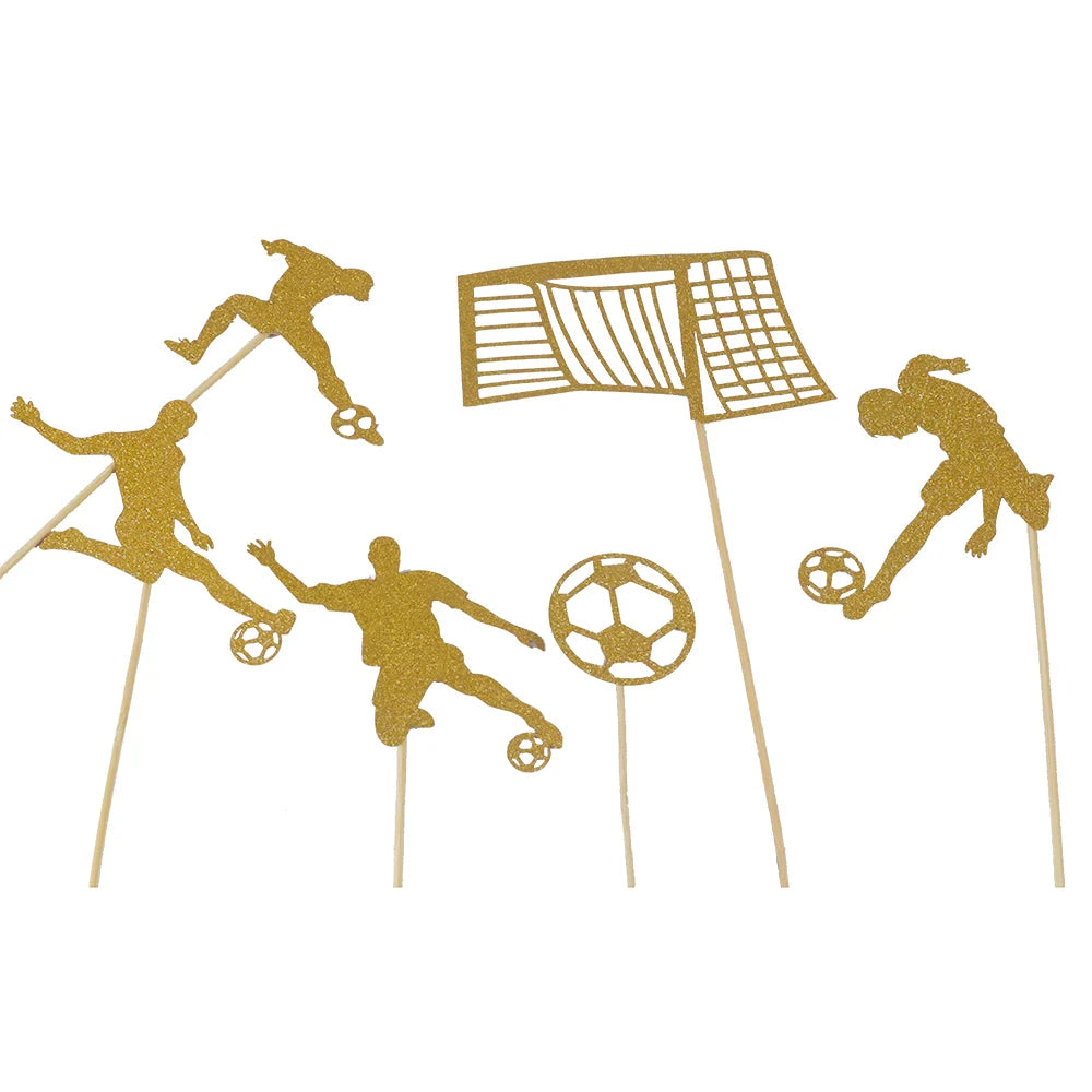 Basketball & Football Cupcake Toppers – Sports Theme Birthday Cake Flags for Kids Parties