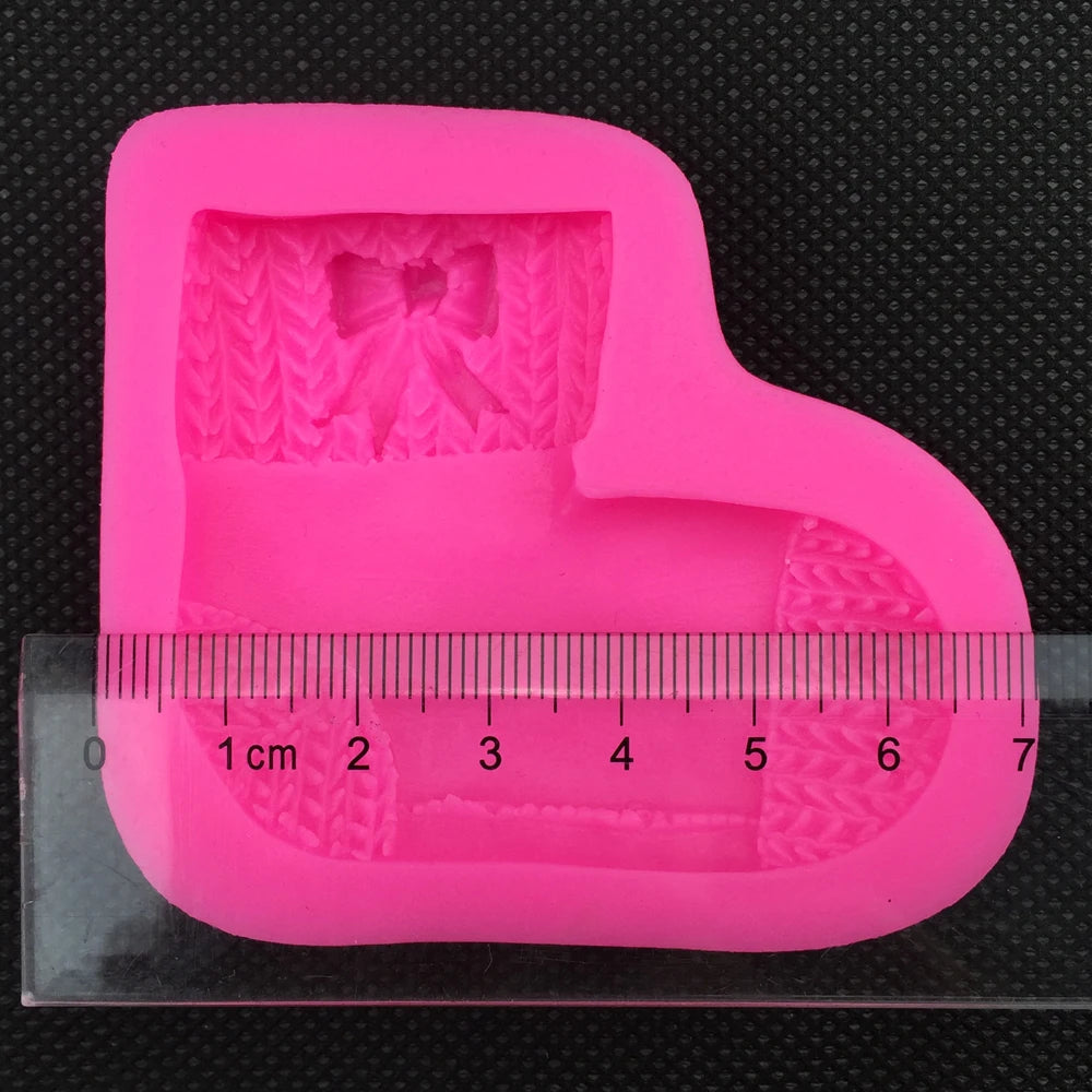 Chrsitmas Socks Silicone Cake Mold Sugar Craft Baking Tools Cake Decorating Sock Gum Paste Fondant Soap Mould E602
