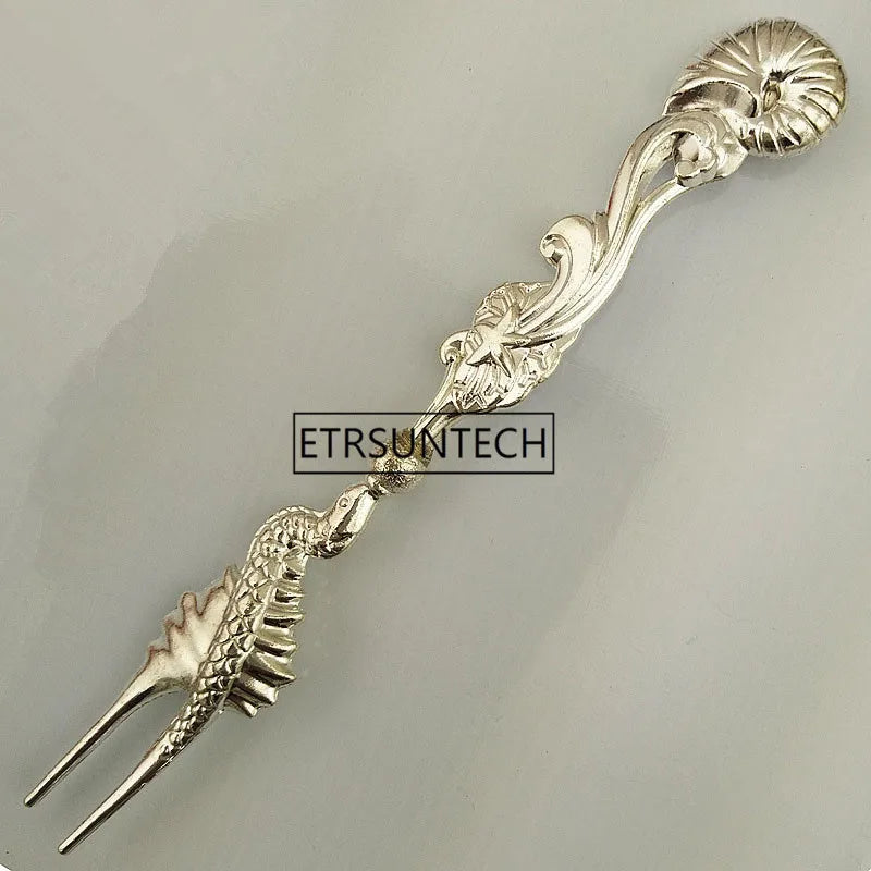100pcs Retro Conch Shell Fruit Fork Coffee Dessert Cake Fruit Vintage Forks Restaurant Kitchen Tableware Supplies