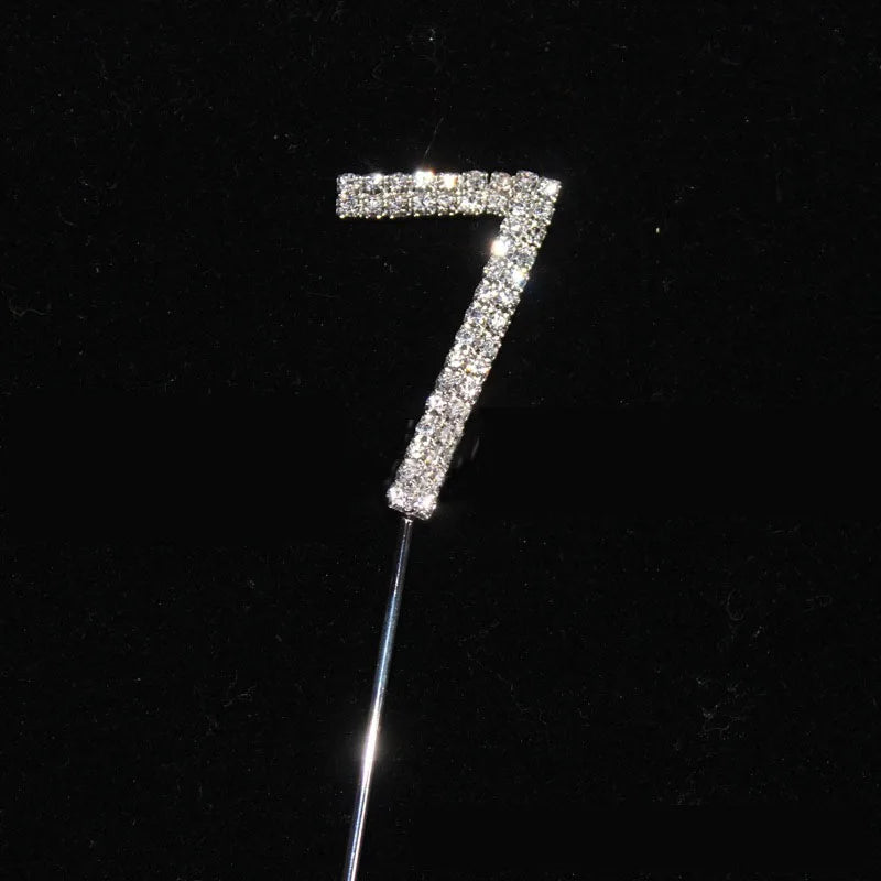 100pcs Shiny Rhinestone Number Cake Toppers 0-9 Birthday Cakes Crystal Stick Cupcake Picks Party Decoration Supplies ZA3558