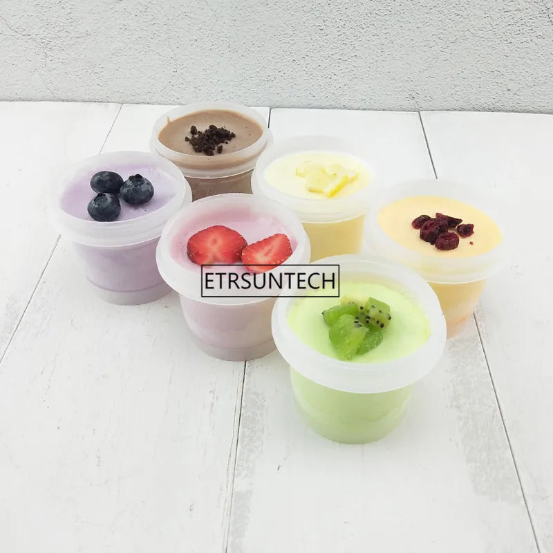 100mL Plastic Ice Cream Cup with Lid DIY Cake Dessert Smoothies Cups Containers Bowls Party Baking Supplies Ice Cream Tools