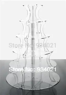 6 Tier Crystal Cake Stand Circle Acrylic Round Cupcake Christmas/Wedding/Birthday Craft Display Tools Party Supply By DHL/EMS