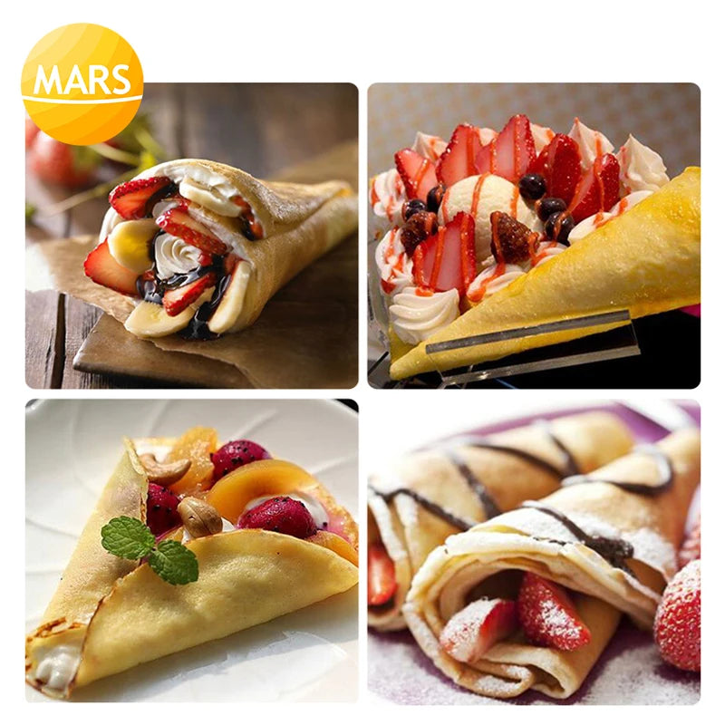 Stainless Steel Crepe Maker Pancake Batter Spreader Crepe Stick Tools Cake Batter Spreader Restaurant Canteen Specially Supplies