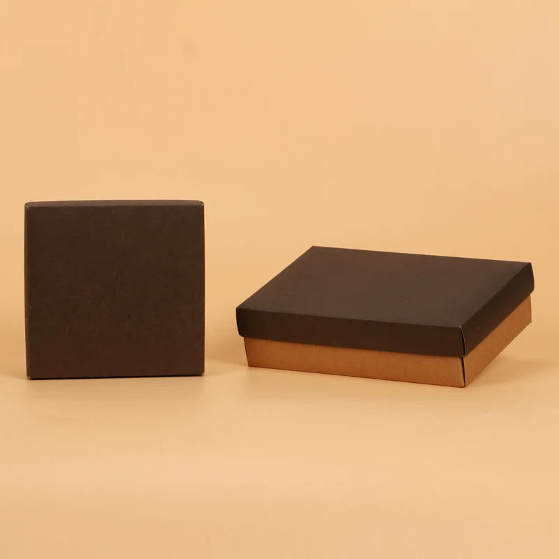 200 Pcs kraft paper gift box wedding Party birthday cake candy Cookies chocolate Simple kraft paper box gift Packaging supply