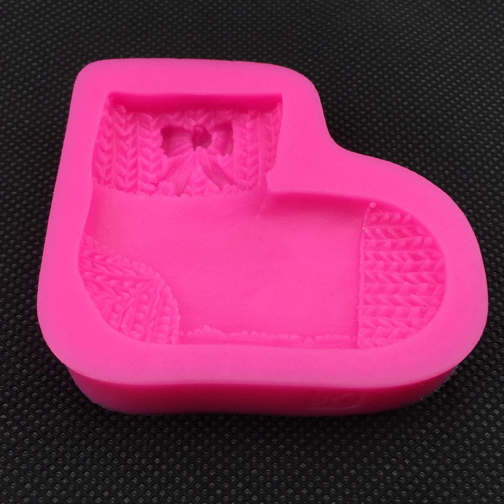 Chrsitmas Socks Silicone Cake Mold Sugar Craft Baking Tools Cake Decorating Sock Gum Paste Fondant Soap Mould E602