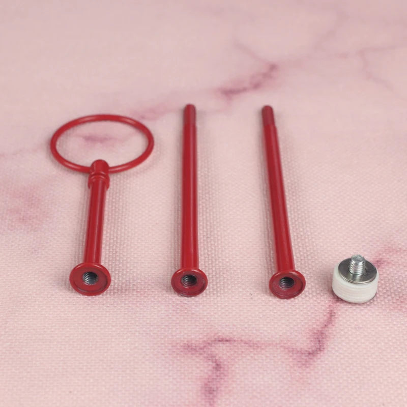 Decorating Supply Metal Wedding 3-tier Round Style Rod Ceramic Fruit Tray Handle Wholesale Cake Stand Fitting