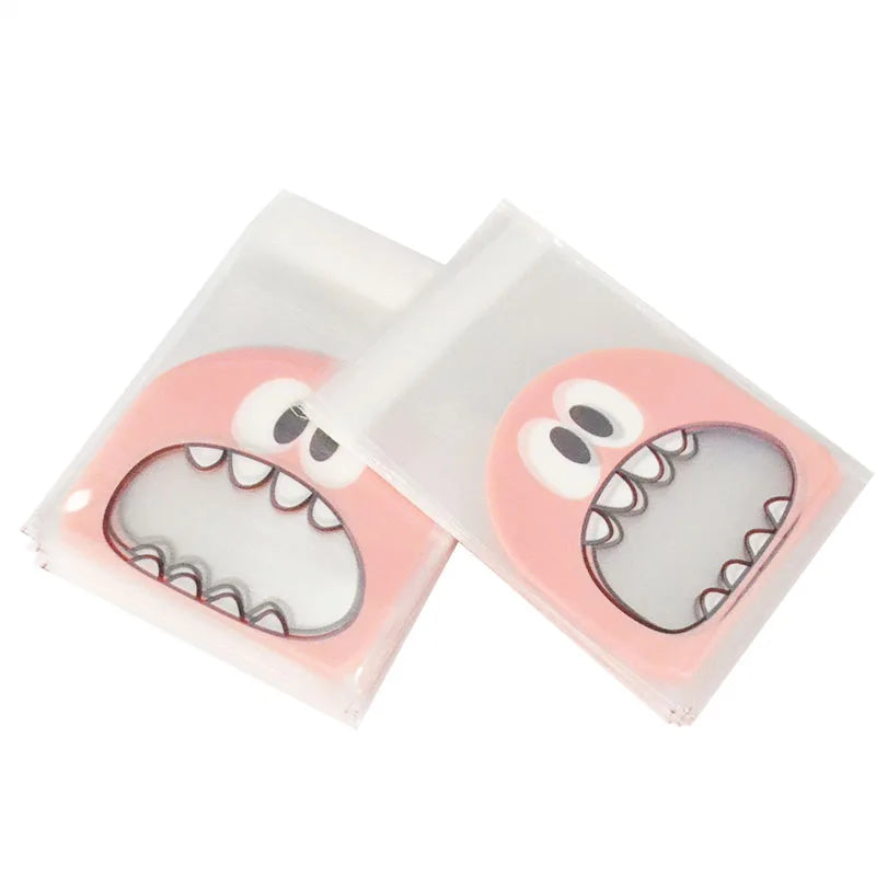 100Pcs Plastic Bags Thank you Cookie&Candy Bag Self-Adhesive For Wedding Birthday Party Gift Bag Biscuit Baking Packaging Bag