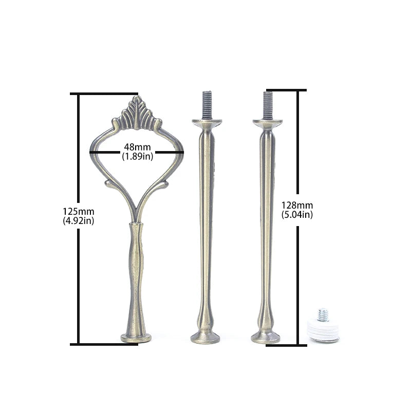 Wholesale Decorating Supply Cake Stand Handle Golden Silver Black White Red Pink Bronze 3-tier Crown Metal Cake Stand Fittings