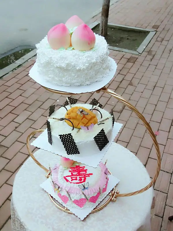 3 Tier Iron Wedding Cake Stand, 30*60cm, Kitchen Accessories Free Shipping Cake Display Cake Holder for Wedding Cake Supplies