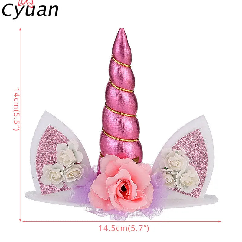 Unicorn Cake Toppers & Cupcake Wrappers – Kids Birthday Party Decorations with Wings