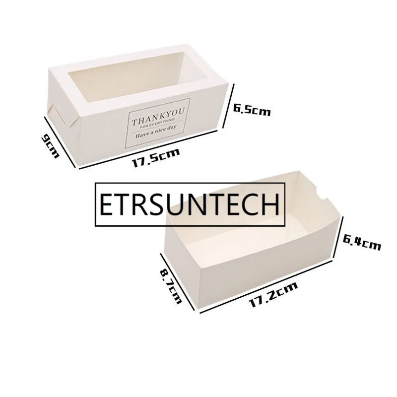 200pcs cake box with window baking roll cake kraft paper gift packaging box wedding kids birthday home party supplies