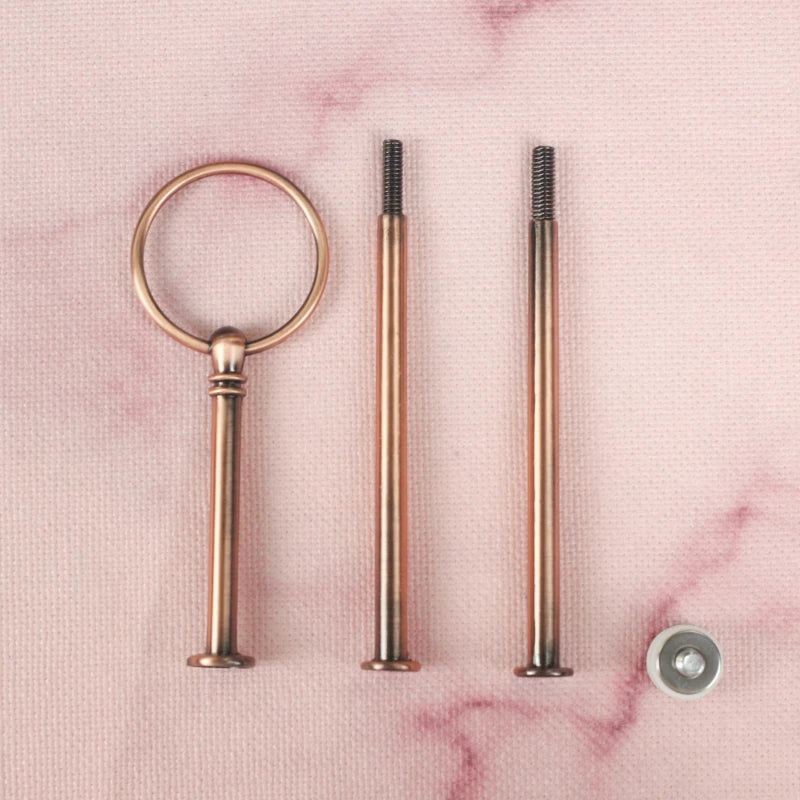 Decorating Supply Metal 3 Tier Round Style Rod Fruit Tray Fitting Decoration Tool Wedding Party Cake Stand Handle