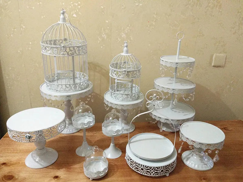 12pcs/lot Gold Wedding Dessert Tray Cake Stand Cupcake Pan Party Supply New Cake Table Cake Tools decoration