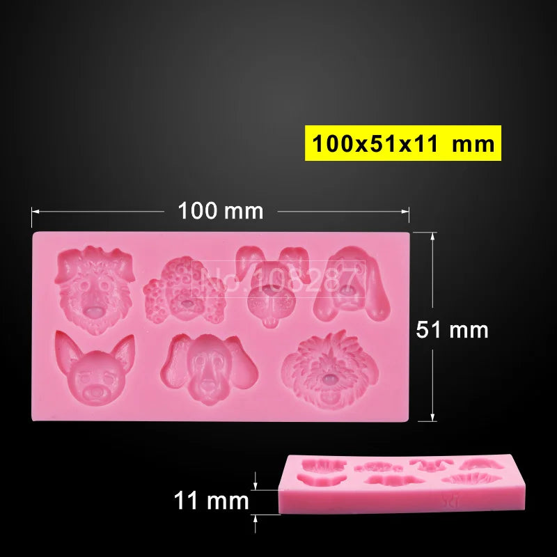 Dog Head Silicone Mold – Animal Chocolate & Fondant Mould for Cake Decorating & Sugar Crafts (SM-065)