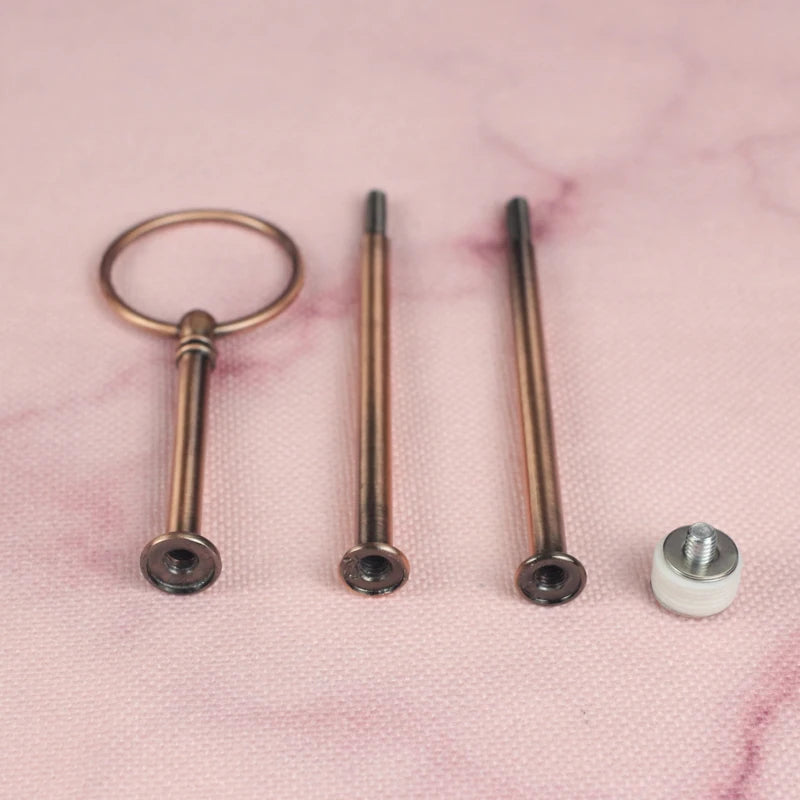 Decorating Supply Metal 3 Tier Round Style Rod Fruit Tray Fitting Decoration Tool Wedding Party Cake Stand Handle